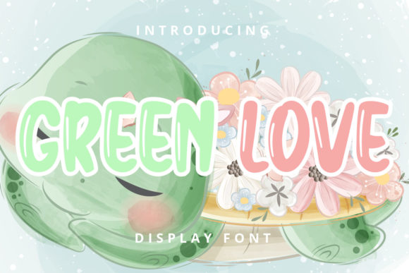 Green Love Font for Handmade Creations and Seasonal Designs